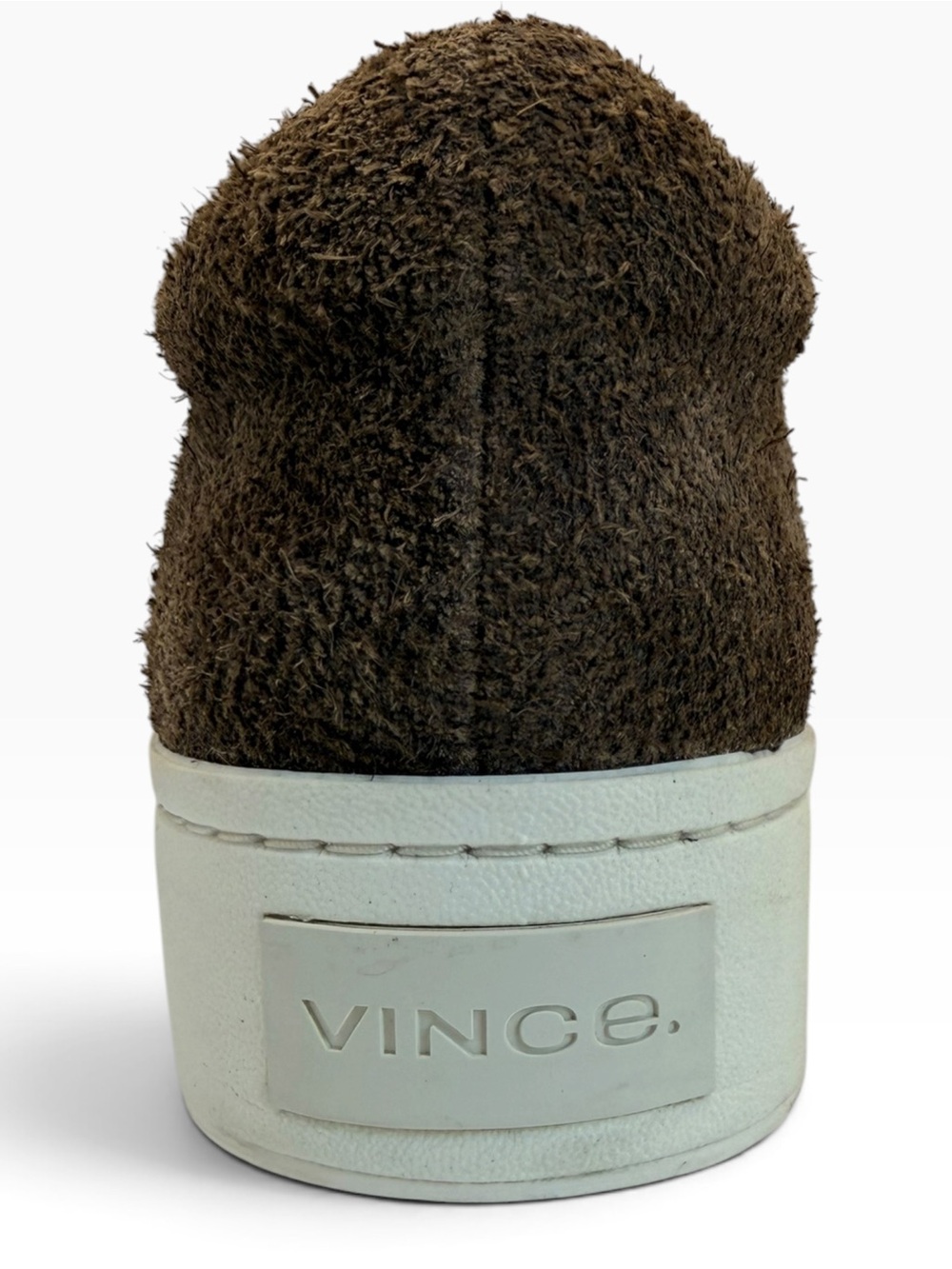 Vince “Warren” Neutral Herringbone Slip-On Platform Sneakers with White Sole - Picture 6 of 7